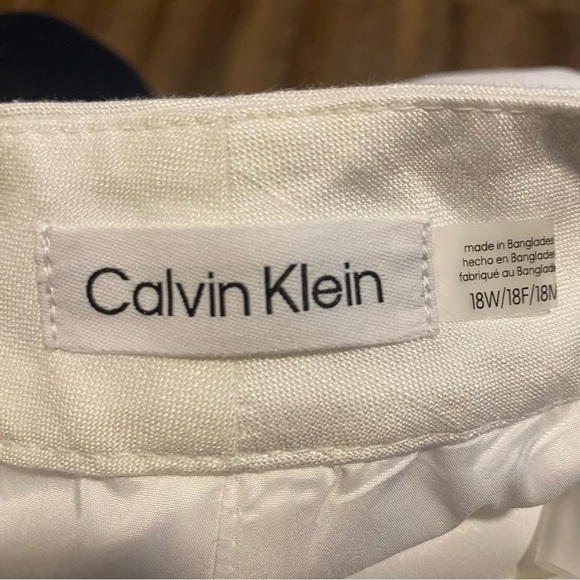 NWT Calvin Klein White Linen Pants Size 18W - Picture 9 of 11